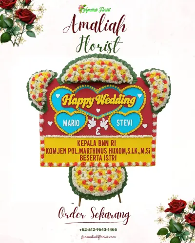 Karangan Papan Bunga Pernikahan di Sembungharjo